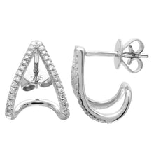 Load image into Gallery viewer, Diamond Split Huggies Earrings