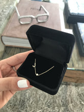 Load image into Gallery viewer, Asymmetrical Initial and Bezel Diamond Necklace