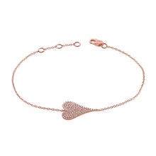 Load image into Gallery viewer, Medium Elongated Pave Heart Bracelet