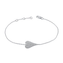 Load image into Gallery viewer, Medium Elongated Pave Heart Bracelet
