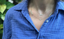 Load image into Gallery viewer, 2-Name Necklace with Middle Bezel Charm