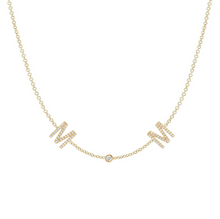 Load image into Gallery viewer, Custom Diamond Couple's Initials and Charm Necklace