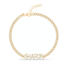 Load image into Gallery viewer, Custom Cuban Link Diamond Name Bracelet