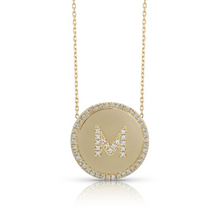 Load image into Gallery viewer, Custom Pave Outline Disc Charm Necklace