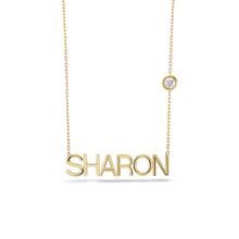 Load image into Gallery viewer, Name Necklace with Tiny Diamond