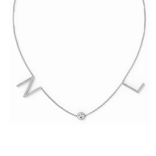 Load image into Gallery viewer, Custom Diamond Couple's Initials and Charm Necklace