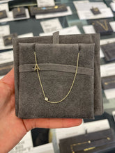 Load image into Gallery viewer, Asymmetrical Initial and Bezel Diamond Necklace