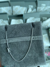 Load image into Gallery viewer, Diamond Asymmetrical Initial Necklace