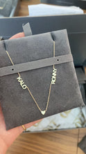 Load image into Gallery viewer, 2-Name Necklace with Middle Bezel Charm