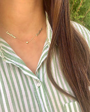 Load image into Gallery viewer, 2-Name Necklace with Middle Bezel Charm