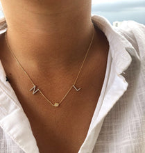 Load image into Gallery viewer, Custom Diamond Couple's Initials and Charm Necklace