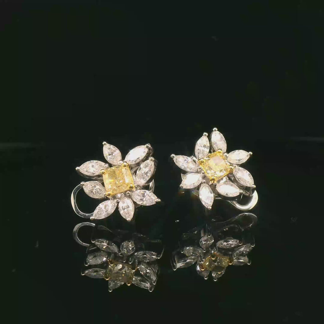 Yellow diamonds earrings