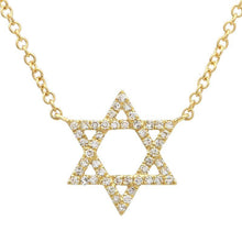 Load image into Gallery viewer, 14k Diamond Star of David Necklace
