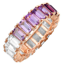 Load image into Gallery viewer, 14k Gold Gemstone Ombre Eternity Ring
