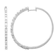 Load image into Gallery viewer, Baguette Diamond Statement Hoops
