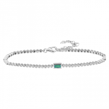 Load image into Gallery viewer, Diamond Beaded Emerald Bracelet
