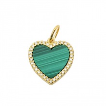Load image into Gallery viewer, Diamond Outline Gemstone Heart Charm
