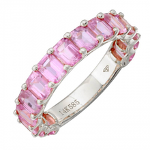 Load image into Gallery viewer, 14k Gold Pink Gemstone 3/4 Eternity Ring
