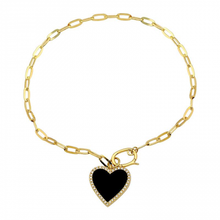 Load image into Gallery viewer, Diamond Heart Charm Bracelet
