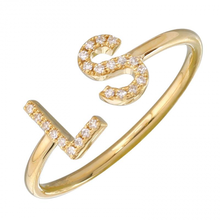 Diamond Initials Cuff Ring