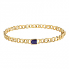 Load image into Gallery viewer, Statement Gemstone Center Cuban Link Bangle
