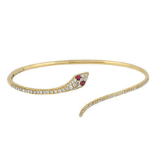 Load image into Gallery viewer, Diamond Snake and Ruby Bangle

