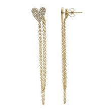Load image into Gallery viewer, Diamond Elongated Heart Chain Earrings
