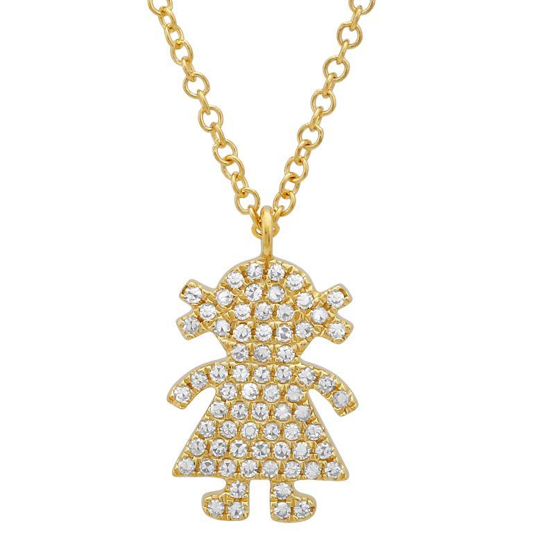 Diamond Girl Charm Necklace