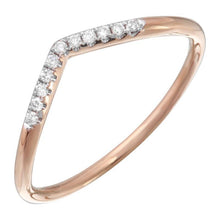 Load image into Gallery viewer, 14k Stackable Diamond V Ring
