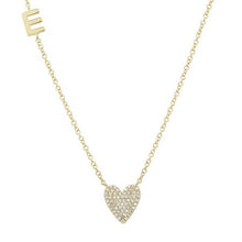 Load image into Gallery viewer, Pave Heart Initial Necklace
