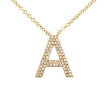 Load image into Gallery viewer, Double Row Pave Diamond Initial Necklace
