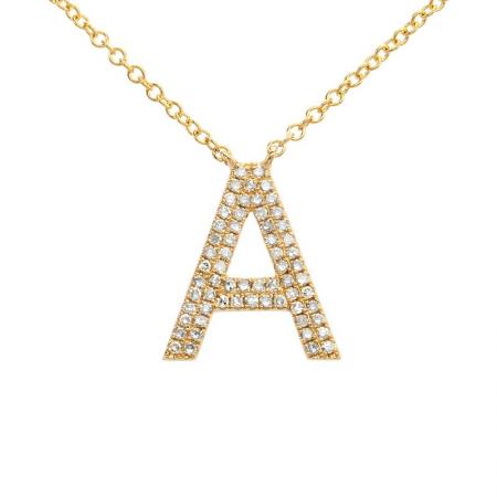 Double Row Pave Diamond Initial Necklace