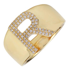 Load image into Gallery viewer, Signet Initial Diamond Ring
