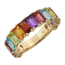 Load image into Gallery viewer, Emerald Cut Rainbow Gemstone Band
