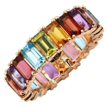 Load image into Gallery viewer, Full Eternity Rainbow Emerald Cut Band
