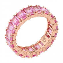 Load image into Gallery viewer, Petite Emerald Cut Pink Sapphire Band
