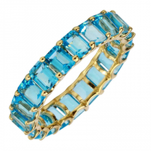 Load image into Gallery viewer, 14k Gold Blue Topaz Full Eternity Ring
