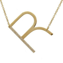 Load image into Gallery viewer, Large Pave and Gold Initial Necklace
