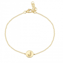 Load image into Gallery viewer, Diamond Initial Disc Bracelet

