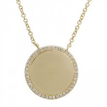 Load image into Gallery viewer, Diamond Outline Disc Necklace
