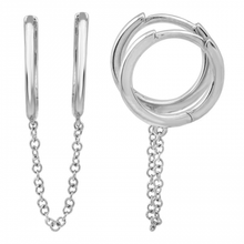 Load image into Gallery viewer, Double Huggie Solid Chain Earrings
