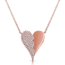 Load image into Gallery viewer, Split Elongated Pave Heart Necklace
