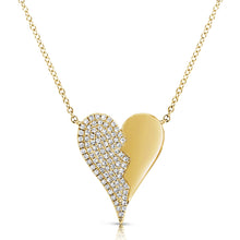 Load image into Gallery viewer, Split Elongated Pave Heart Necklace
