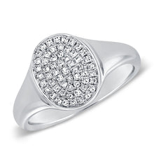Load image into Gallery viewer, Small Domed Pave Oval Center Signet Ring
