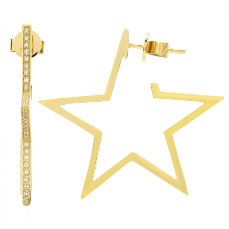 Pave Star Hoops