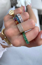Load image into Gallery viewer, 3/4 Gemstone Rainbow Ring Petite Emerald Cut

