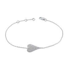 Load image into Gallery viewer, Medium Elongated Pave Heart Bracelet
