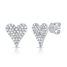 Load image into Gallery viewer, Elongated Pave Heart Studs

