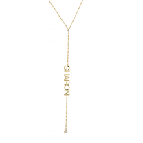 Single Name Diamond Lariat Necklace