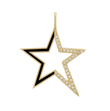 Load image into Gallery viewer, Half Enamel Half Pave Open Star Charm
